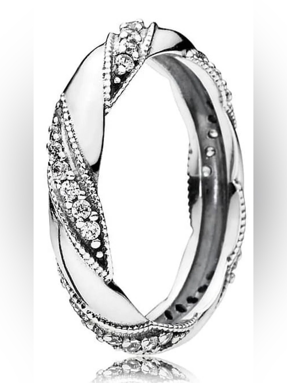 Genuine PANDORA Ribbon of Love Ring; 190981